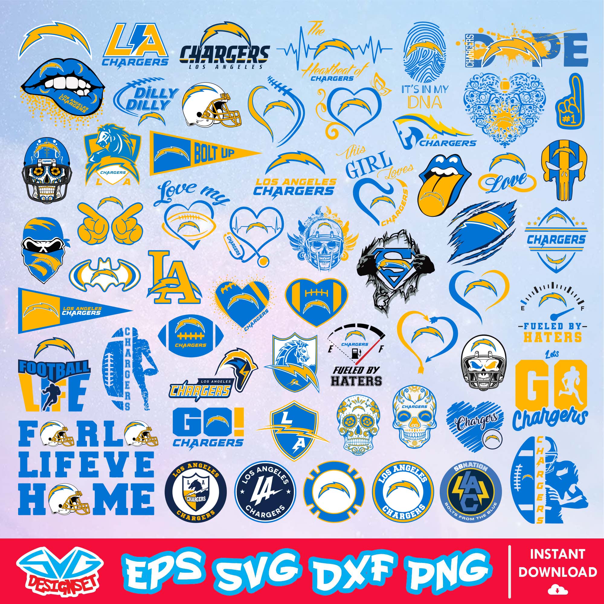 Los Angeles Chargers Svg, National Football League Svg, NFL Svg, NFL Team Svg, American Football Svg, Sport Svg, Clipart, Cut Files, Cricut, Silhouette, Digital Download - SVGDesignSet