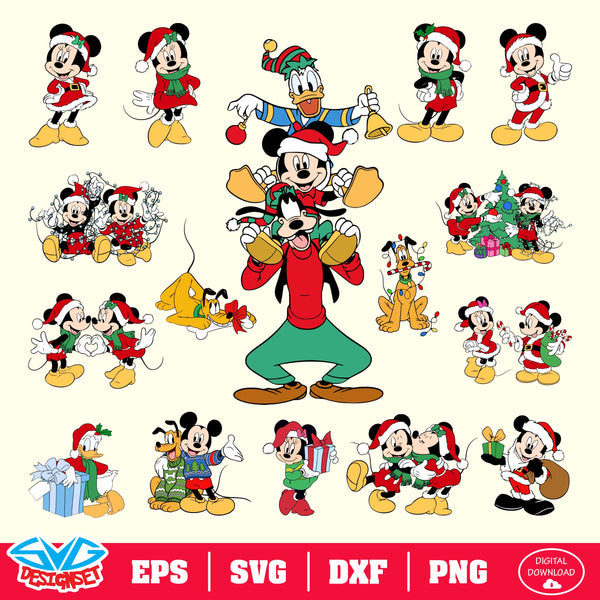 Disney Christmas Big Bundle Svg, Dxf, Eps, Png, Clipart, Silhouette and Cutfiles - SVGDesignSets