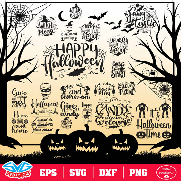 Halloween Big Bundle Svg, Dxf, Eps, Png, Clipart, Silhouette and Cutfiles 1 - SVGDesignSets