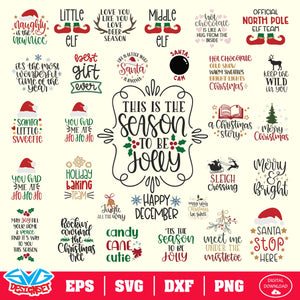 Christmas Bundle Svg, Dxf, Eps, Png, Clipart, Silhouette and Cutfiles #007 - SVGDesignSets