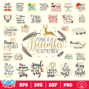 Christmas Bundle Svg, Dxf, Eps, Png, Clipart, Silhouette and Cutfiles #009 - SVGDesignSets