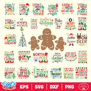 Christmas Bundle Svg, Dxf, Eps, Png, Clipart, Silhouette and Cutfiles #013 - SVGDesignSets