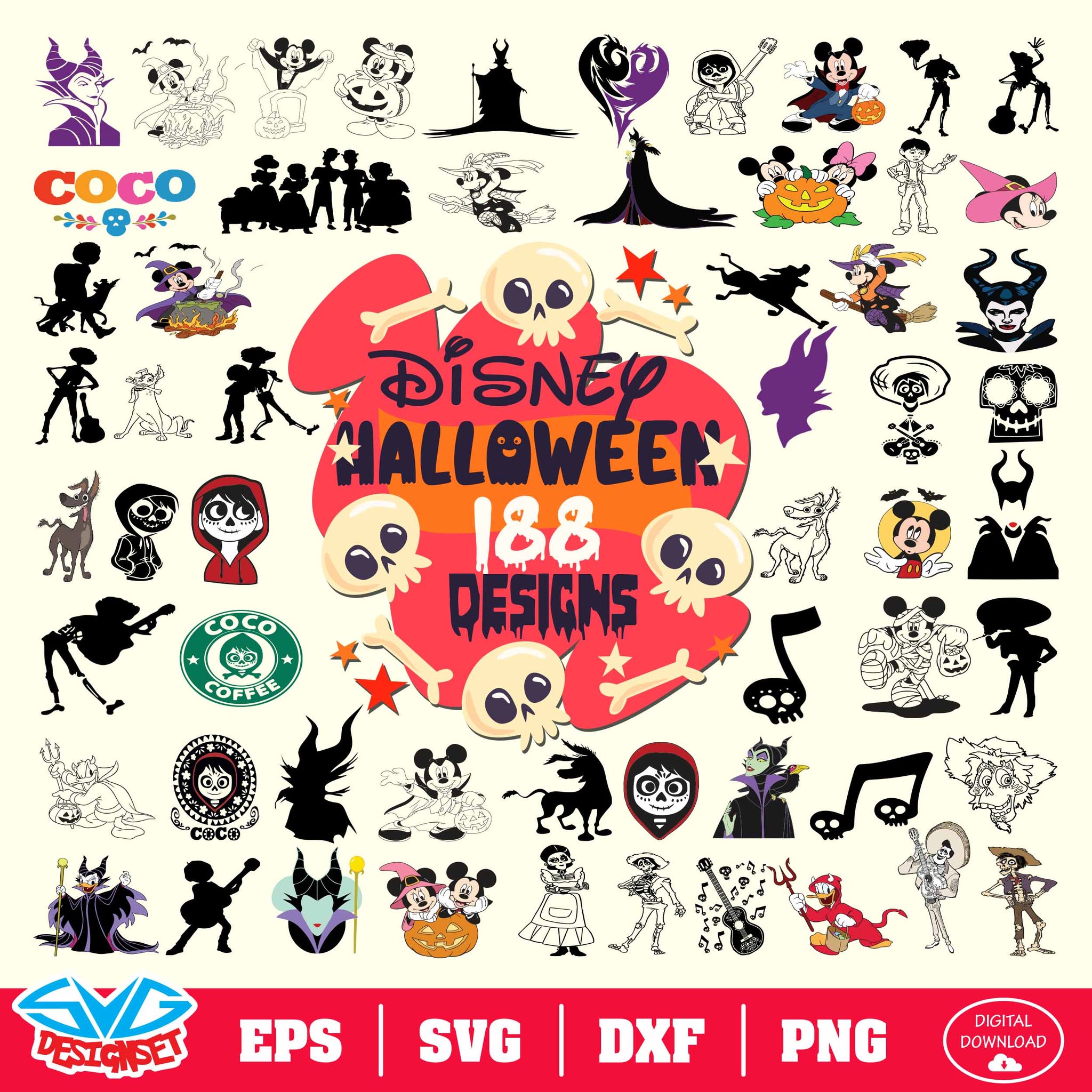 Disney Halloween Svg, Dxf, Eps, Png, Clipart, Silhouette and Cutfiles #02 - SVGDesignSets