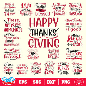 Thanksgiving Svg, Dxf, Eps, Png, Clipart, Silhouette and Cutfiles #006 - SVGDesignSets