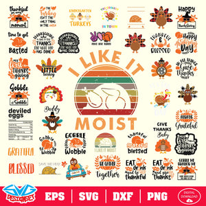 Thanksgiving Svg, Dxf, Eps, Png, Clipart, Silhouette and Cutfiles - SVGDesignSets